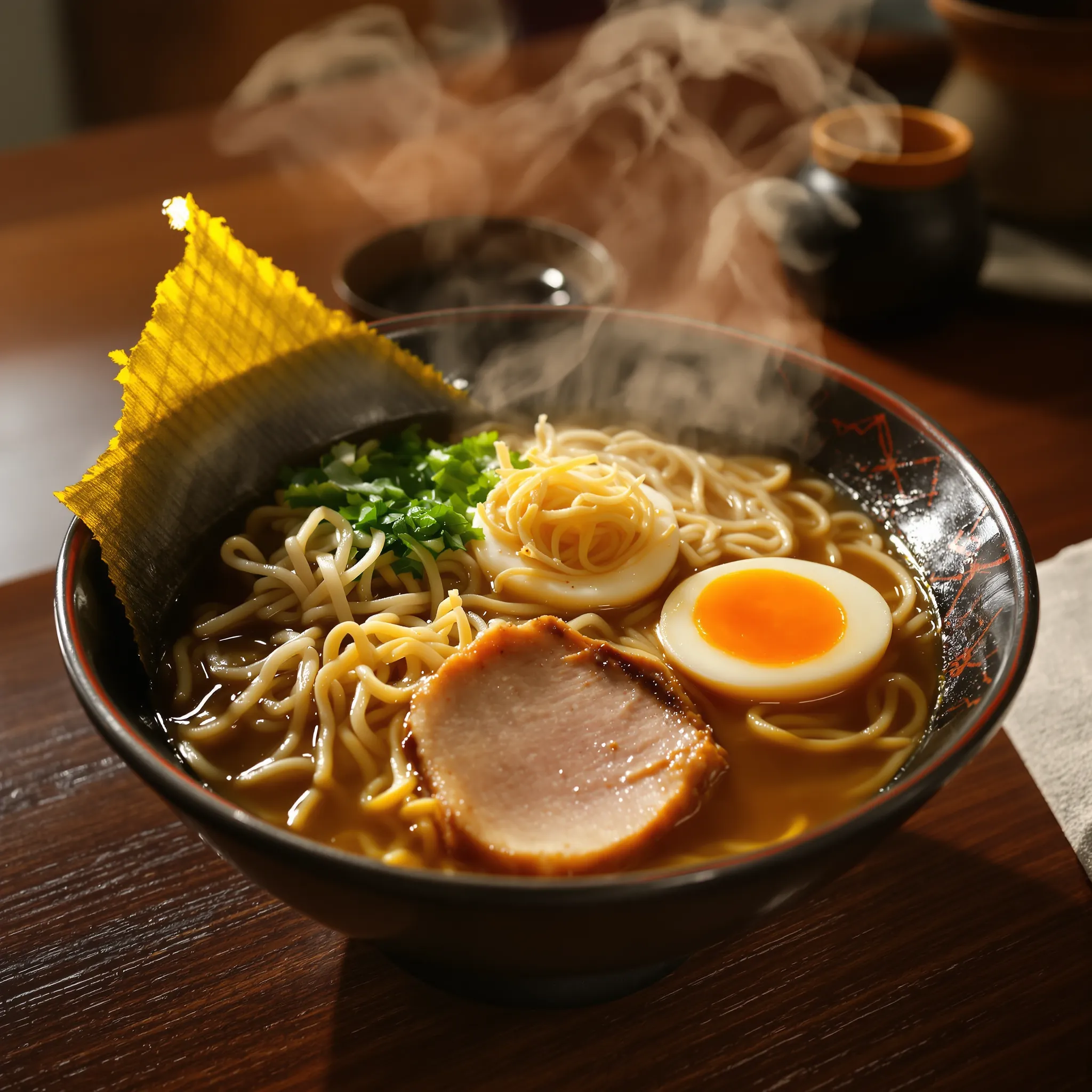 AI Showcase: A bowl of traditional Japanese ramen...