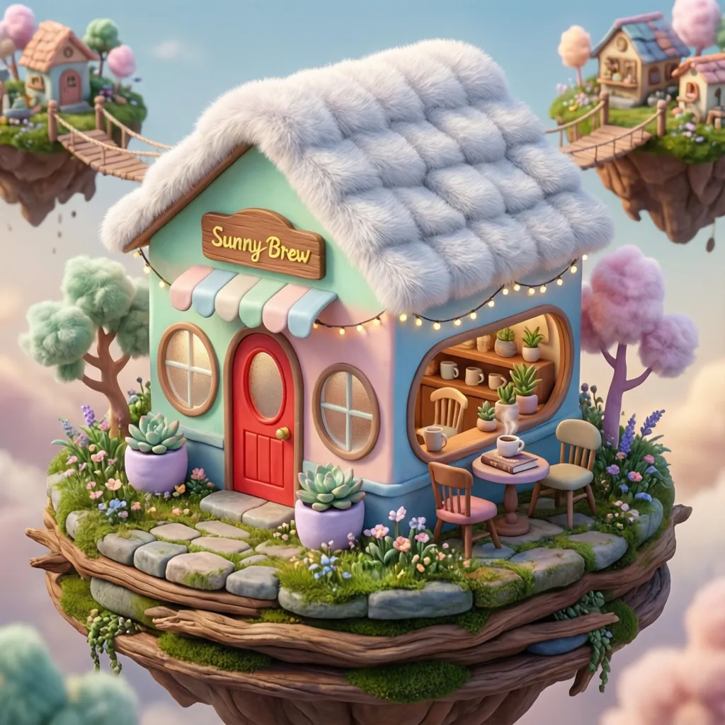 AI Showcase: Isometric 3D render of a cozy...